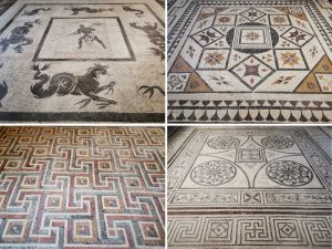 Alcuni pavimenti della sezione Magna Grecia, provenienti da edifici di Ercolano, Pompei e Stabia