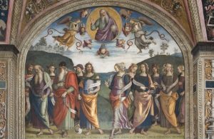 Sala delle Udienze. Pietro Perugino, Profeti e Sibille con l'Eterno benedicente @Collegio del Cambio