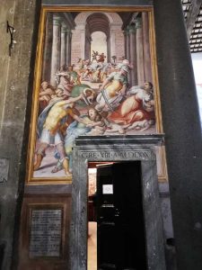 Antonio Tempesta, "La strage degli innocenti" dipinta sopra l'ingresso della sagrestia