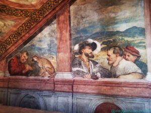 Magno Palazzo, Scala del giardino, dettaglio dell'affresco raffigurante La paga dei lavoranti