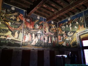 Il Ciclo dei Mesi nella Torre Aquila del Castello del Buonconsiglio a Trento. I mesi da aprile (a sinistra) a luglio (a destra)