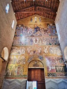 Torcello, cattedrale di santa Maria Assunta, il mosaico della controfacciata raffigurante il Giudizio Universale. (Rielaborazione di immagine pubblicata on line)