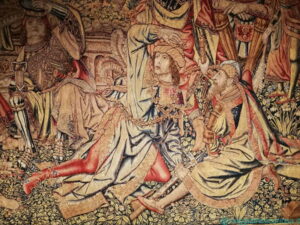 Arazzi con le Storie della Passione di Cristo. Atelier di Peter van Aelst, Resurrezione di Cristo, particolare